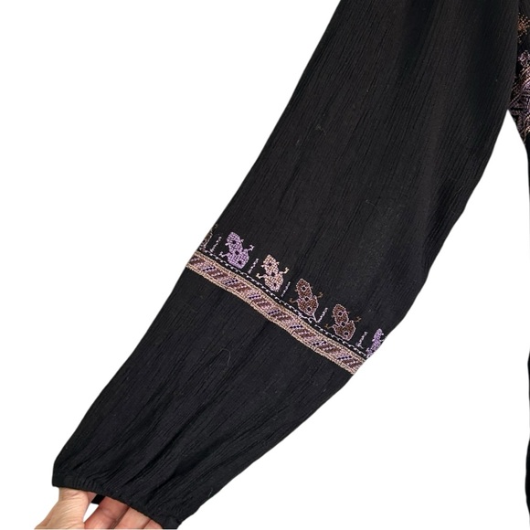 Free People Women’s Rhiannon Embroidered Babydoll‎ Mini Dress  Sz M - Picture 7 of 9